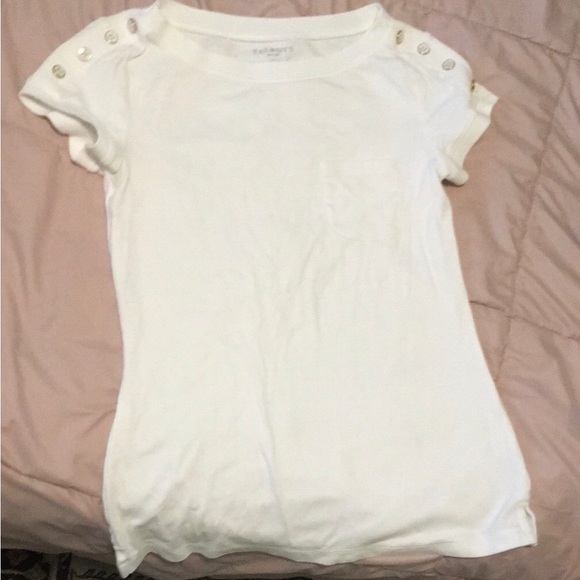 Cotton tee with gold buttons - Picture 2 of 4